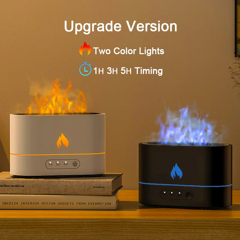 Ночники с имитацией пламени и резервуаром для воды 180 мл увлажнитель воздуха