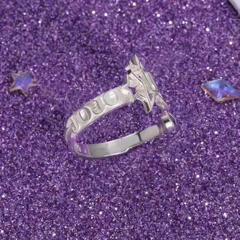 JoJos Bizarre Adventure Kujo Jotaro открывающееся кольцо для мужчин и женщин серебряный цвет