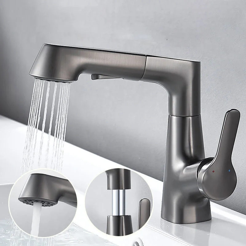 

Pull Out Lift Kitchen Faucet 360° Rotatable Splashproof Basin Faucet Hot Cold Mixer Crane Bathroom Sink Tap Pull Down Sprayer