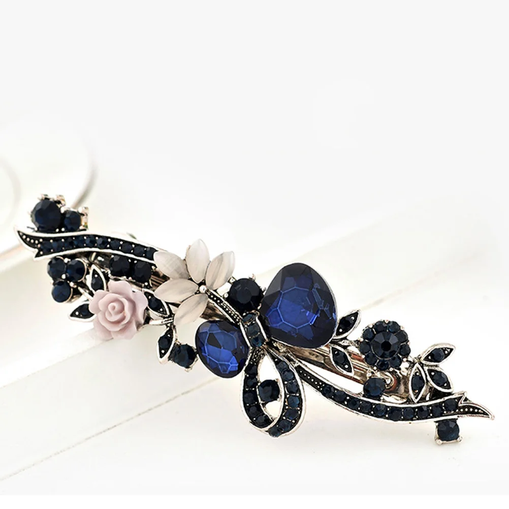 

Hair Clips French Vintage Barrettes Rhinestone Clip Glittercrystal Women Headdress Jaw Pin Barrette Shining Claw Snap Pearl