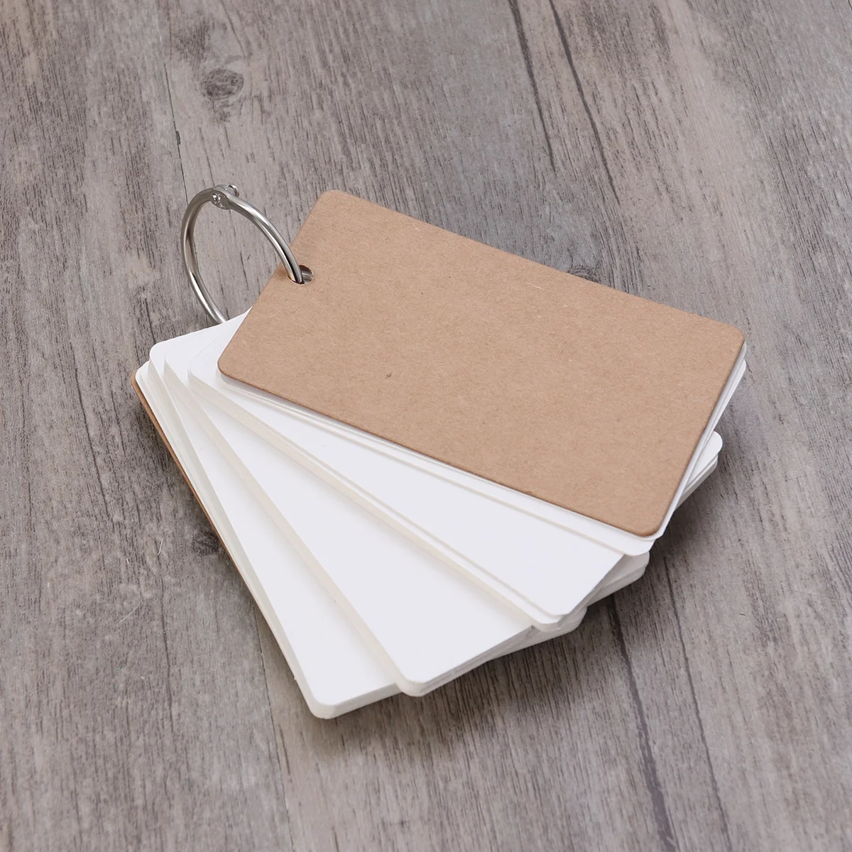 

300 Pages Binder Ring Easy Flash Kraft Paper Study Cards DIY Greeting (White)