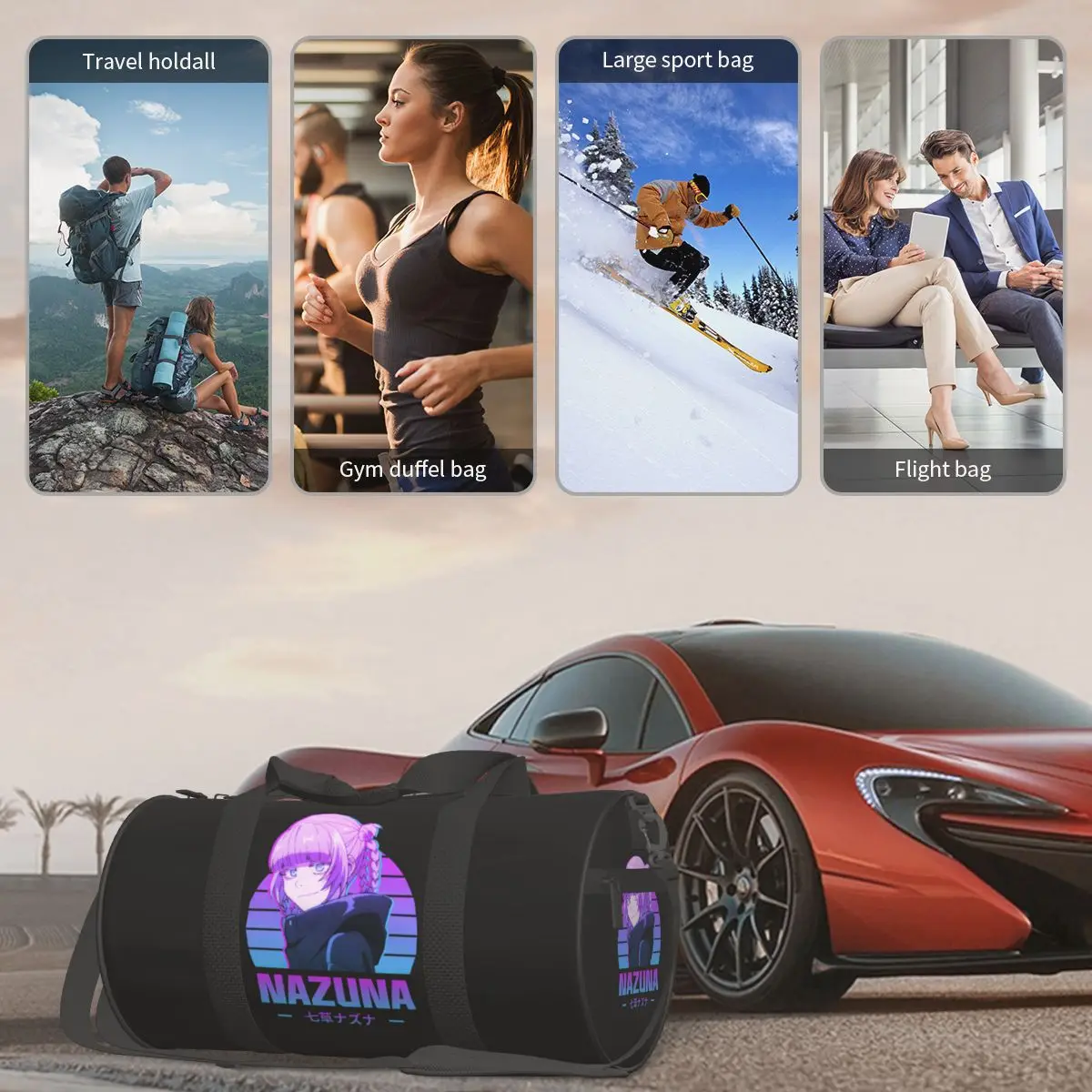 Аниме Сумка для спортзала N-nazune японская кавайная спортивная сумка улицы большая