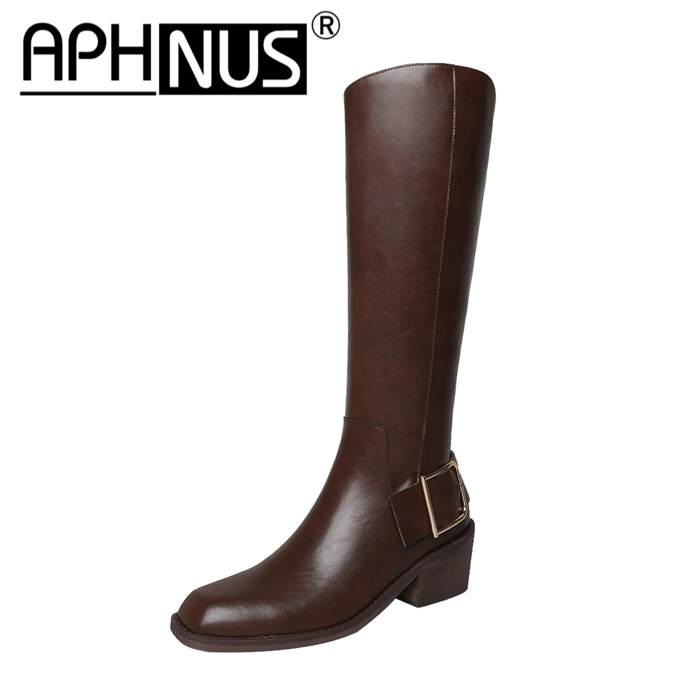 

APHNUS Womens Boots Tall Over The Knee Thigh High Low Mid Heels Pumps Boots Woman 2023 Shoes For Women New Boot