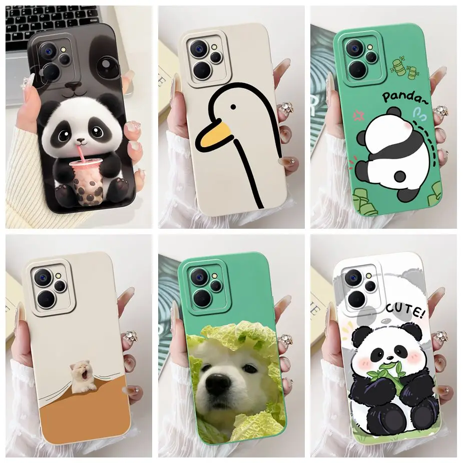 For Realme 10T Case 10 5G RMX3663 Cute Funny Cartoon Cover Shockproof Phone Realme10 Soft TPU Bags