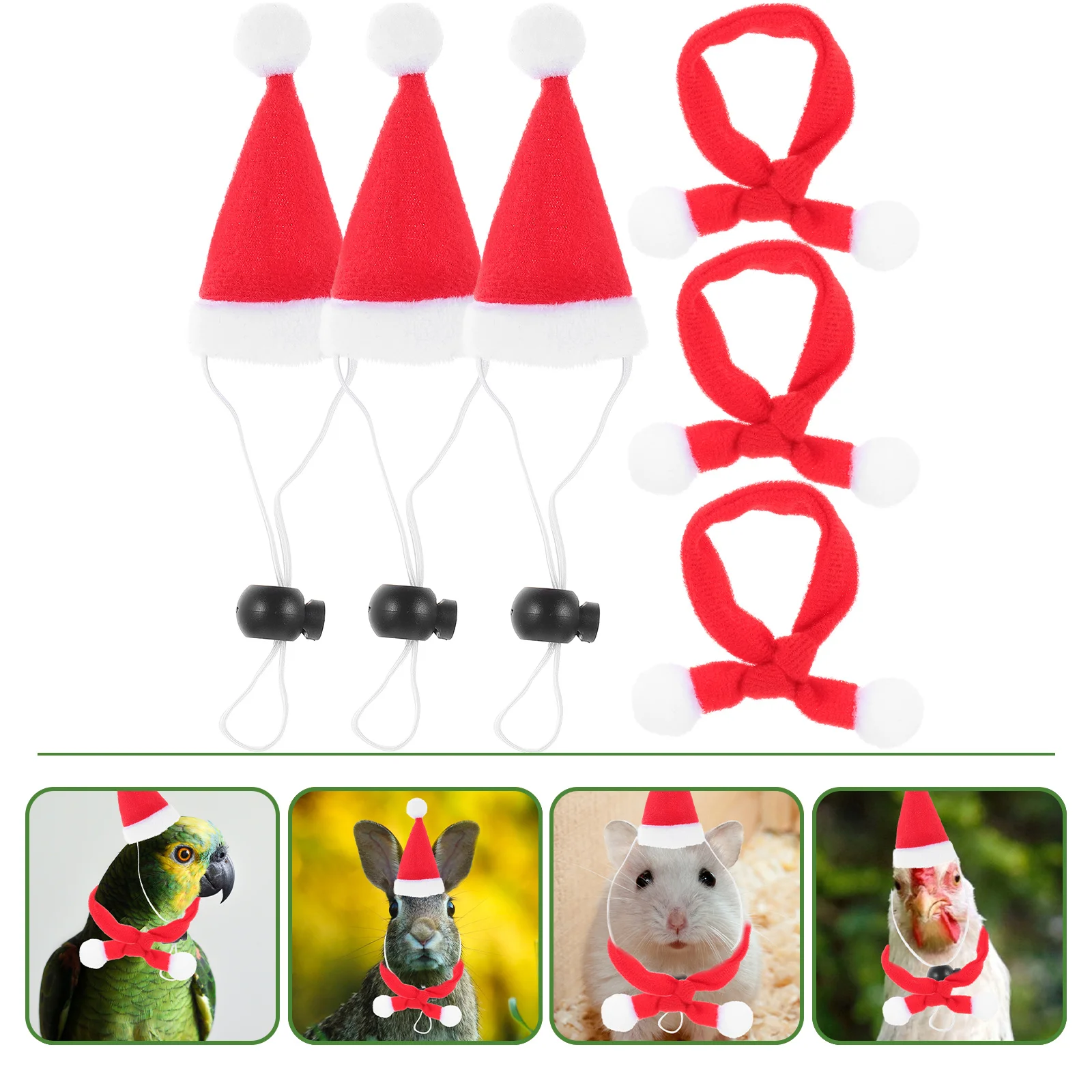 

Hat Christmas Santadog Pet Scarf Catmini Costume Hatssmall Set Decor Chickenanimal Guineabottle Party Lizard Rabbit Cover