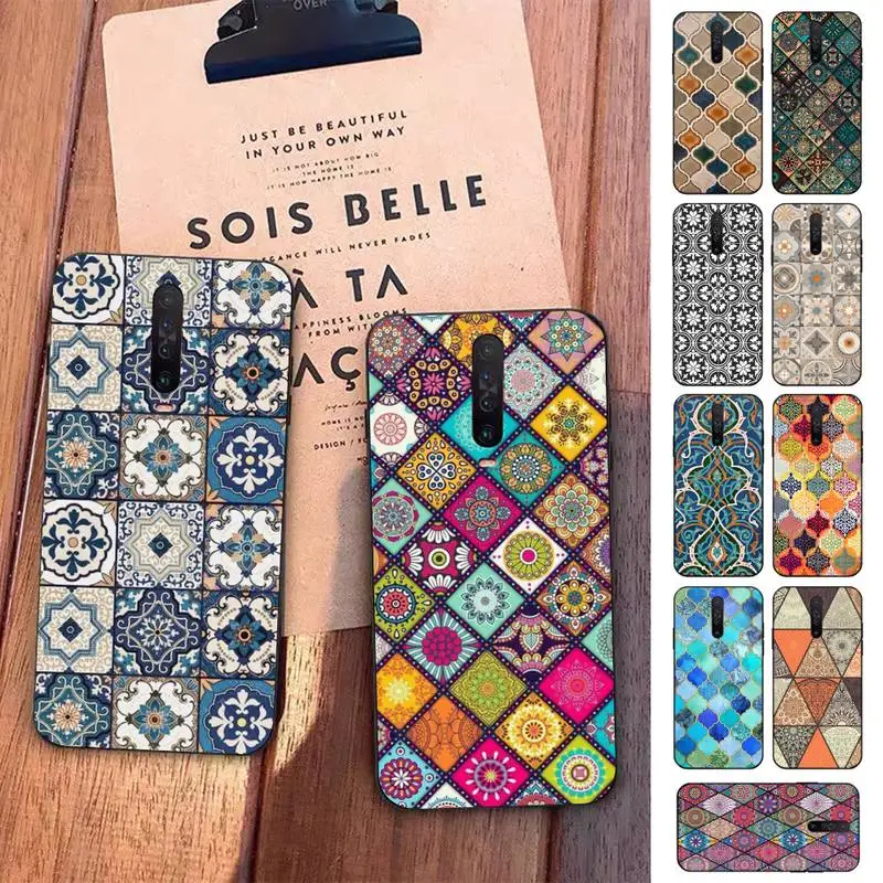 

Vintage Retro Lattice Flower Phone Case for Redmi 5 6 7 8 9 A 5plus K20 4X S2 GO 6 K30 pro