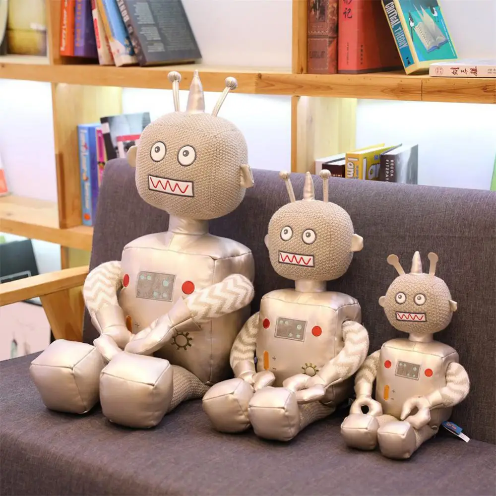 

60/80cm Kawaii Pillow Creative Futuristic Plush Doll Kids Toys Cute Universe Space Alien Robot Birthday Christmas Gift For Kids