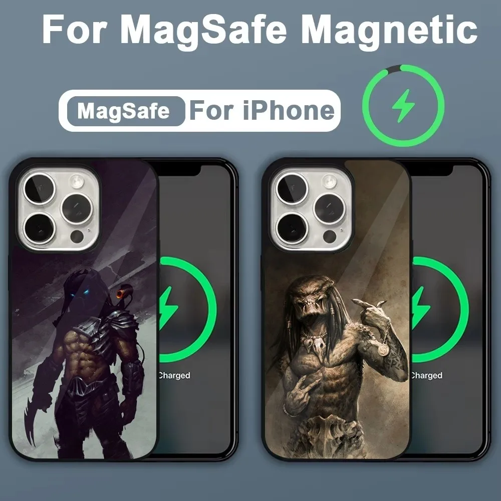 Чехол для телефона P-Predator yautja iPhone 16 15 14 13 12 11 Plus Pro Max Mini Magsafe с магнитной