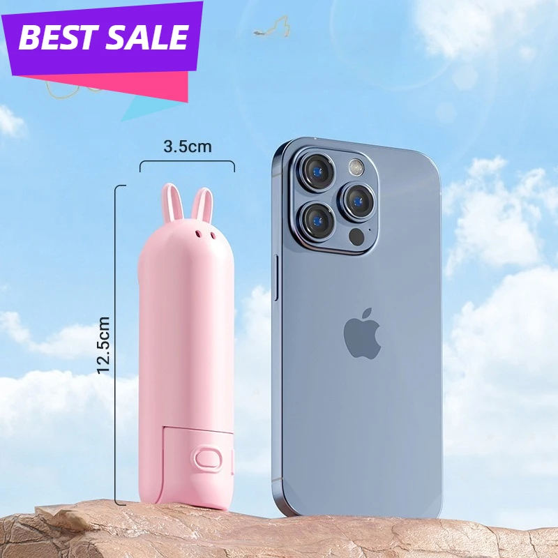 Фото Складной портативный вентилятор Kawaii Miffy с USB-зарядкой, мощный, для кемпинга на открытом воздухе, тихий, компактный, минималистичный. №3