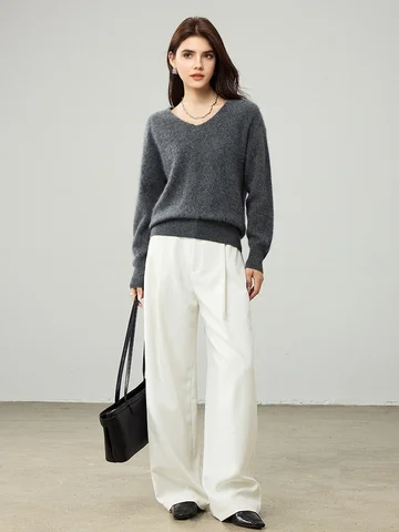 SuyaDream женские пуловеры из кашемира и шерсти хаки