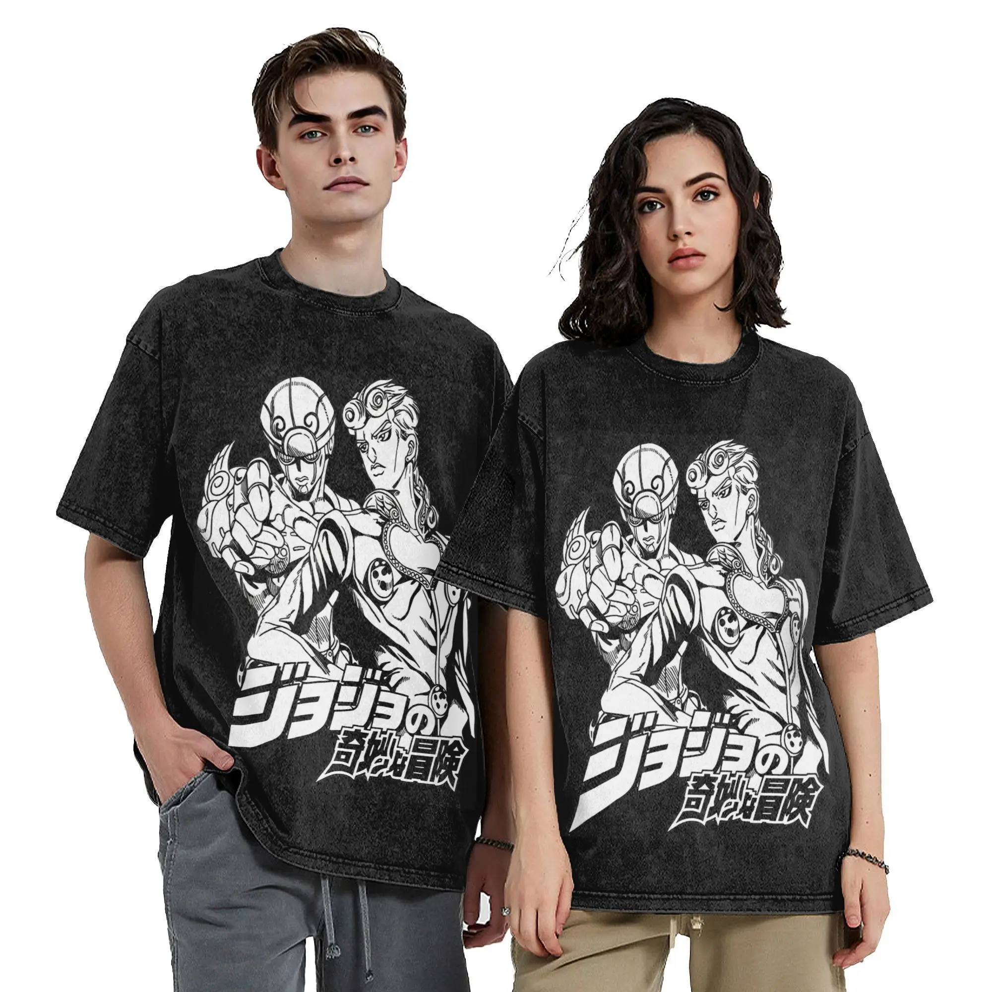 Jojos Bizarre Adventure мощная винтажная стираная футболка для пользователя потрясающая