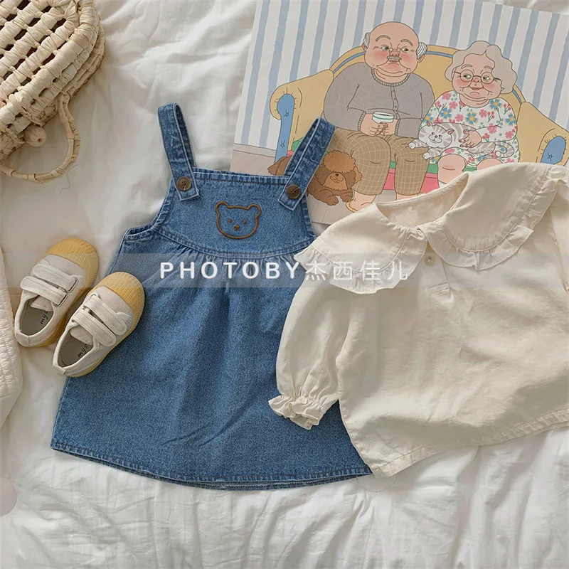 

Sets Full Sleeve O-neck Collar Solid Single Breasted Regular Cotton New Fashion Cute Lovely Comfortable Spring Autumn Girls Kids