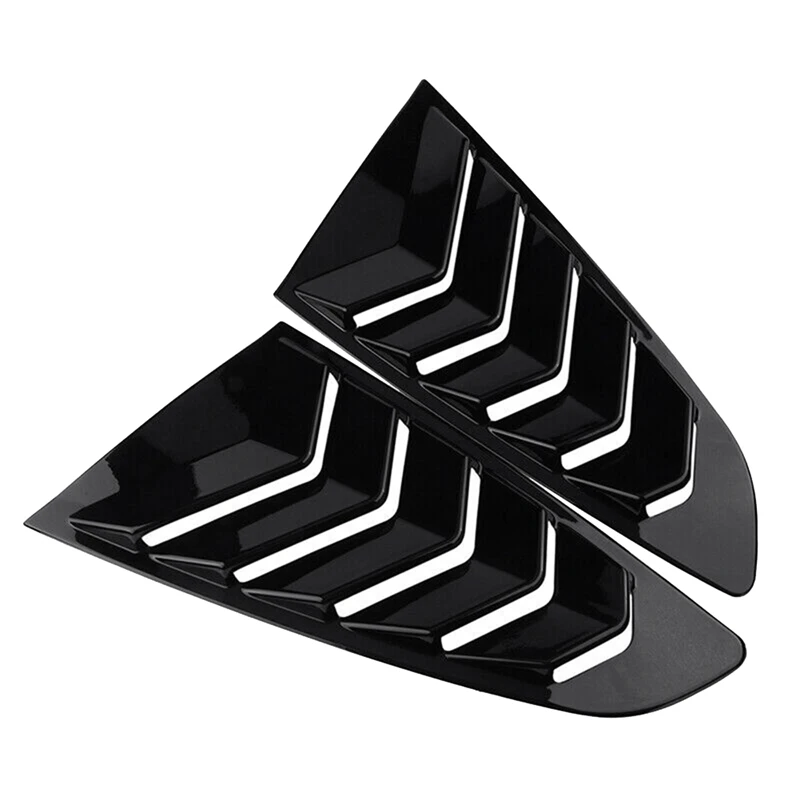 

Глянцевая черная задняя боковая решетка оконного жалюзи для 2015-2022 Ford Mustang