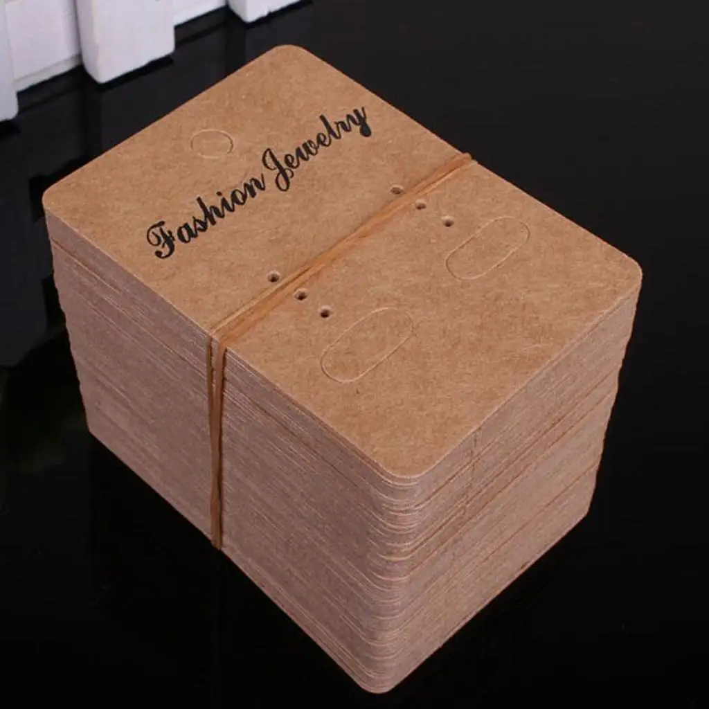 

200 Pcs Earring Cards, Kraft Paper Earrings Display Card Holder for Jewelry Accessory Display 2x2.8 inch