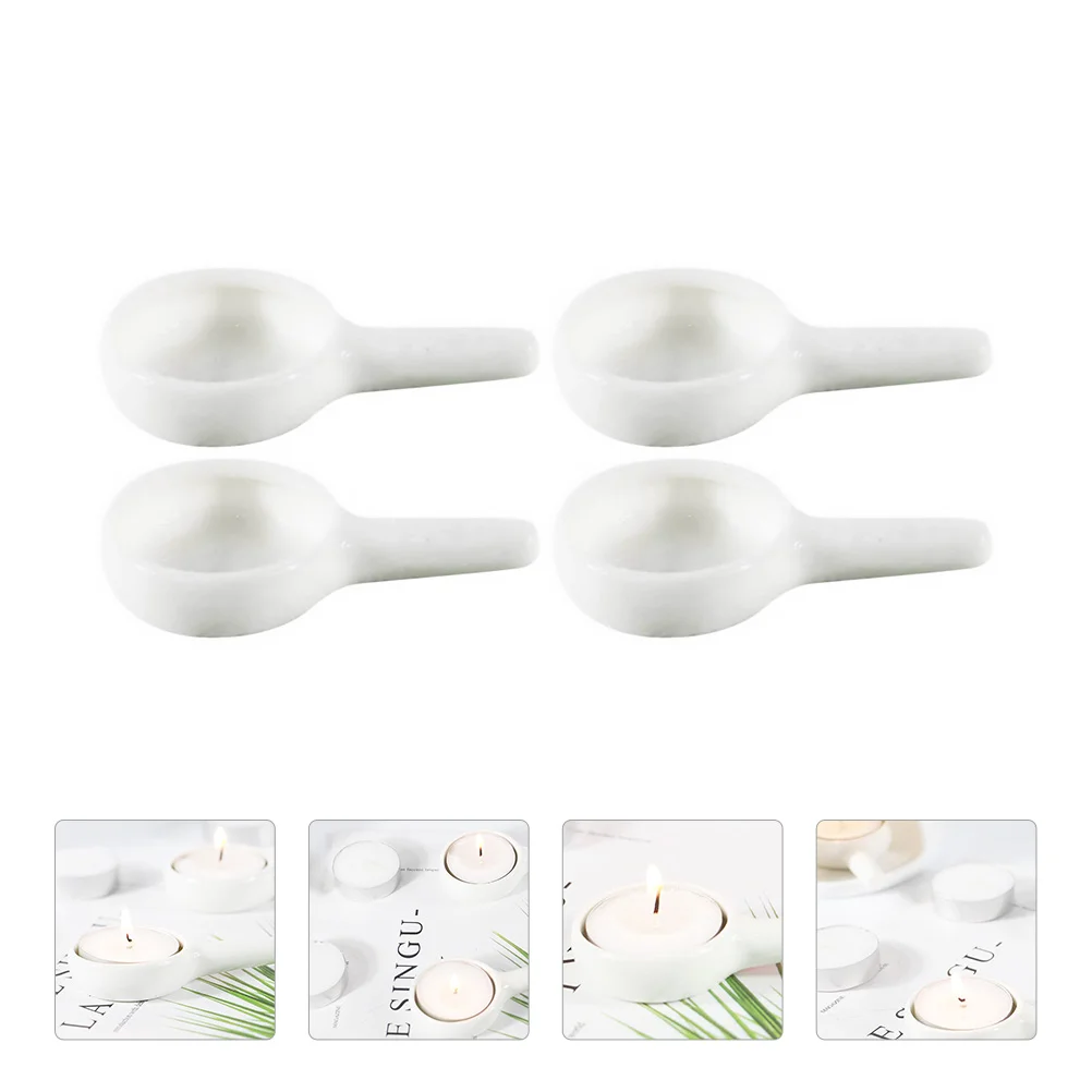 

4 Pcs Vintage Tray Little Home Décor Tealight Wax Spoon Desktop Stand Tealight Wax Warmer Bracket Holder