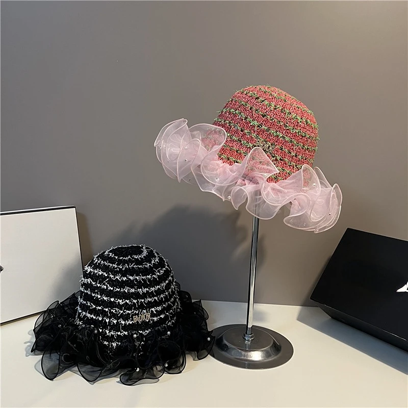 

Панама женская сетчатая универсальная, милая шляпа для фотосъемки в японском стиле, для отдыха на весну и лето