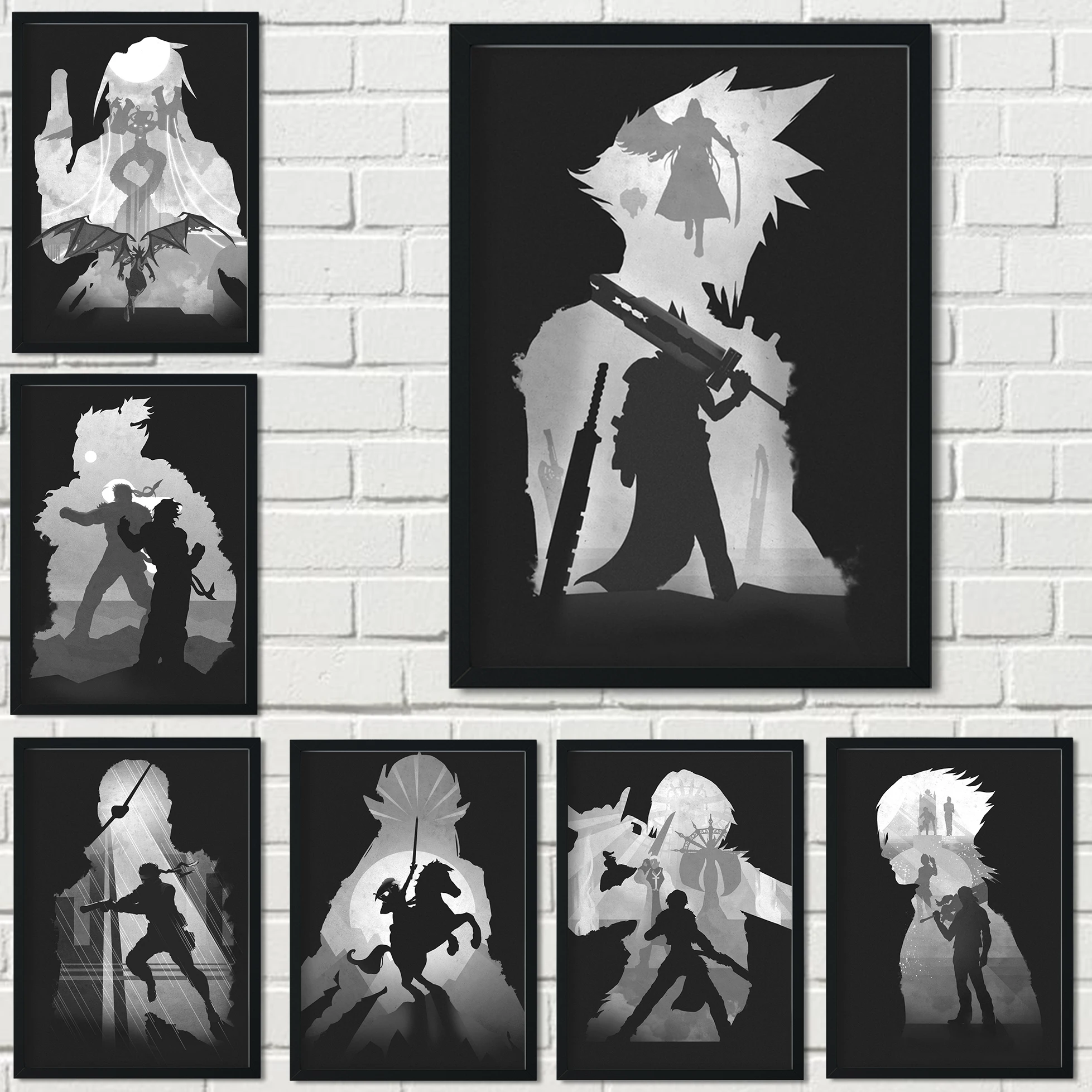 

Final Fantasy Cartoon Game Poster Artwork Art Silk Paintings Decoration Wall Art Bar Home Decor