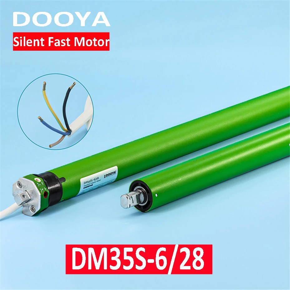 Dooya-Motor Tubular de enrollado rápido silencioso DM35S 6/28 para persianas enrollables, 220/230V 50/60Hz, motor de 4 cables, para tubo de 40/45/47/50mm
