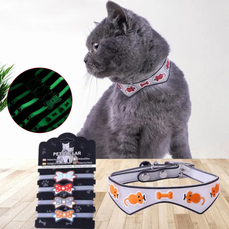 

1pcs 2022 New Fashion Pet Glowing Collars With Bells Glow At Night Dogs Cats Necklace Light Luminous Neck Ring Accessories
