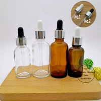 10pcslot 5ml to 100ml lab clearbrown round glass essential oil bottle with glass droppers and silver circle for fashion diy