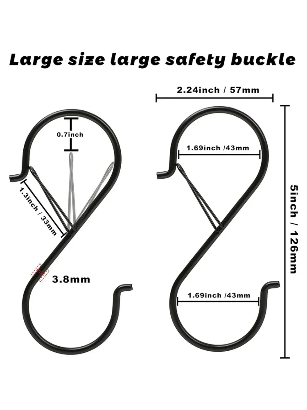 

Черные стальные S-образные крючки
