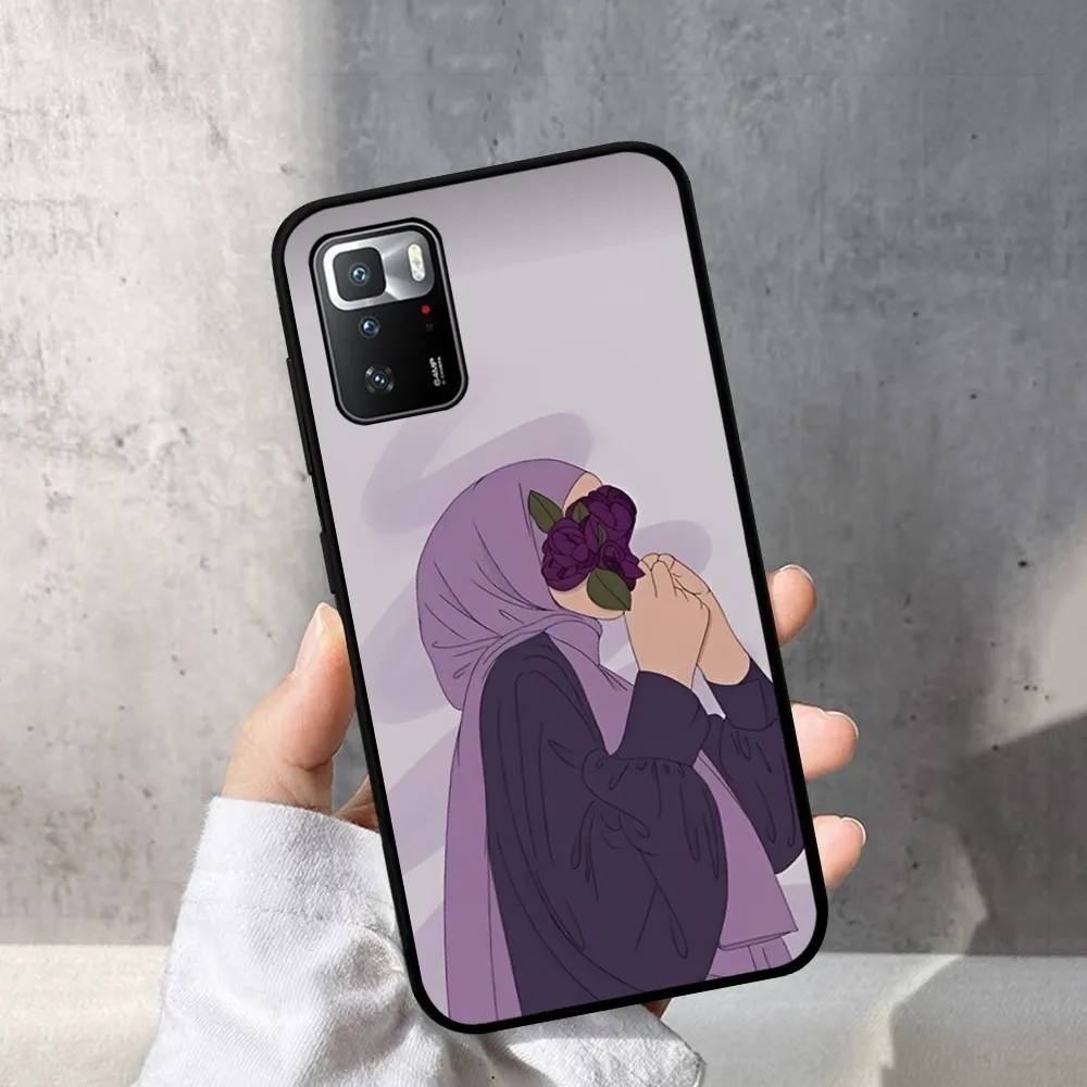 ł arabski hidżab dziewczyna etui na telefon dla Redmi Note 4 X 5 A 6 7 8 Pro T 9 9S 10 11 11S 11Epro PocoM3pro