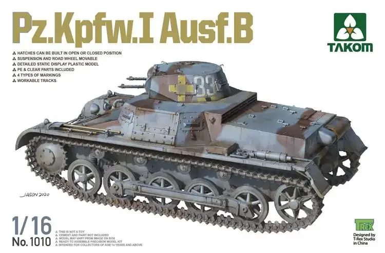 Takom 1010 Комплект МОДЕЛИ в масштабе 1/16 PZ.KPFW.I AUSF.B 2020 НОВЫЙ БАК