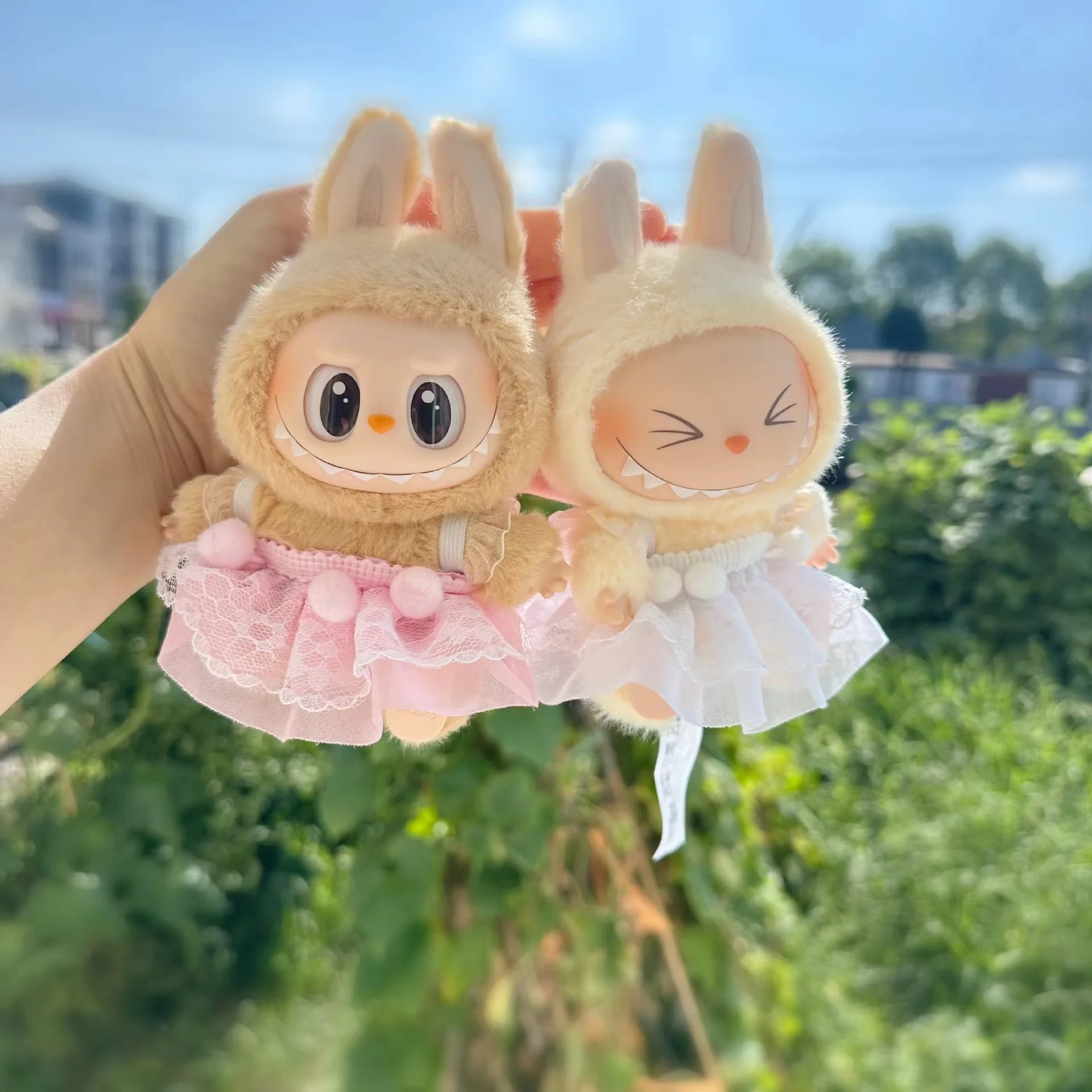 17 см Labubu I II Idol куклы платье для сидения на вечеринке милая мини-плюшевая кукла