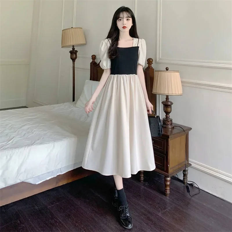 Женское винтажное платье средней длины Элегантное летнее из двух частей