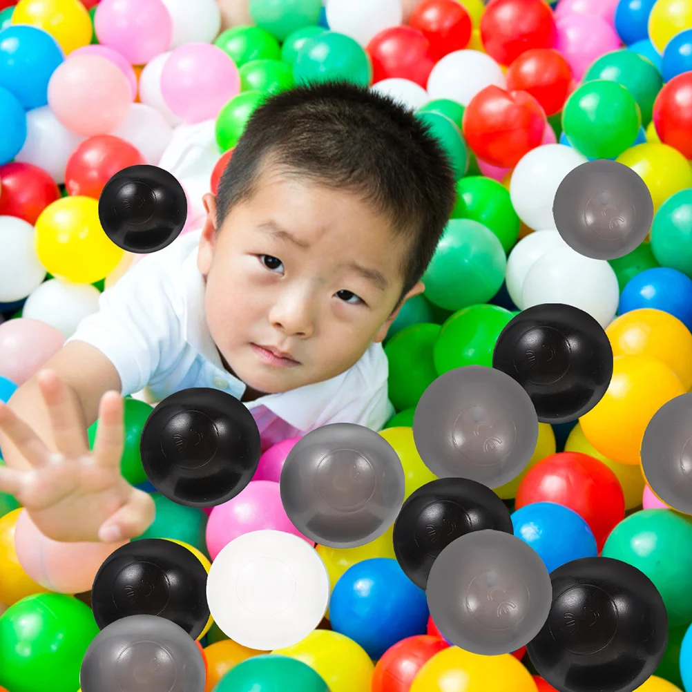

Nolitoy Black Decor 100Pcs Ball Pit Balls Plastic Play Balls Soft Pit Ball Mesh Bag Kids Ocean Balls Baby Crawl Ball