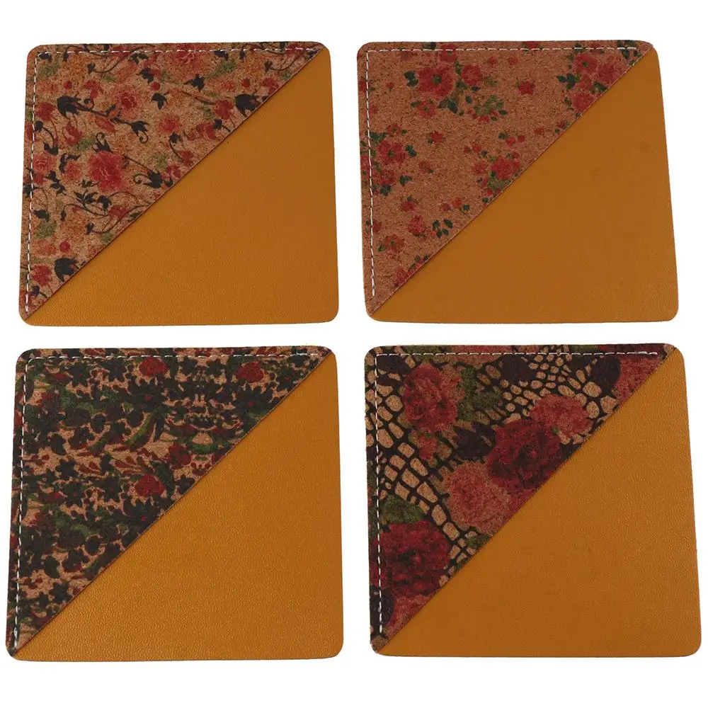 

Corner Page Bookmark 4Pcs Leather Flower Pagination Mark Vintage Design Reading Crafts Book Lovers