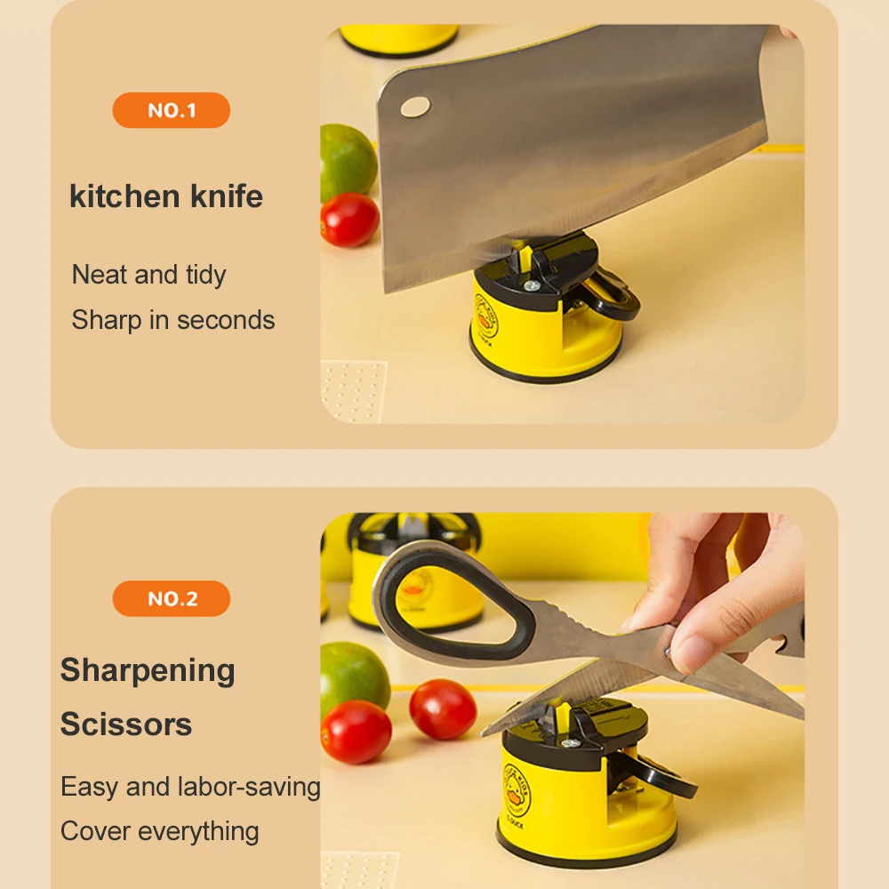 

Knife Sharpener Sharpening Tool Easy And Safe To Multifunction Home Kitchen Creative Little Yellow Duck Suction Cup Sharpener