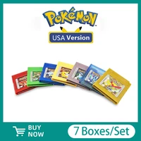 pokemon series 7 boxesset 16 bit gbc game cassette classic for video game cartridge console gift us version