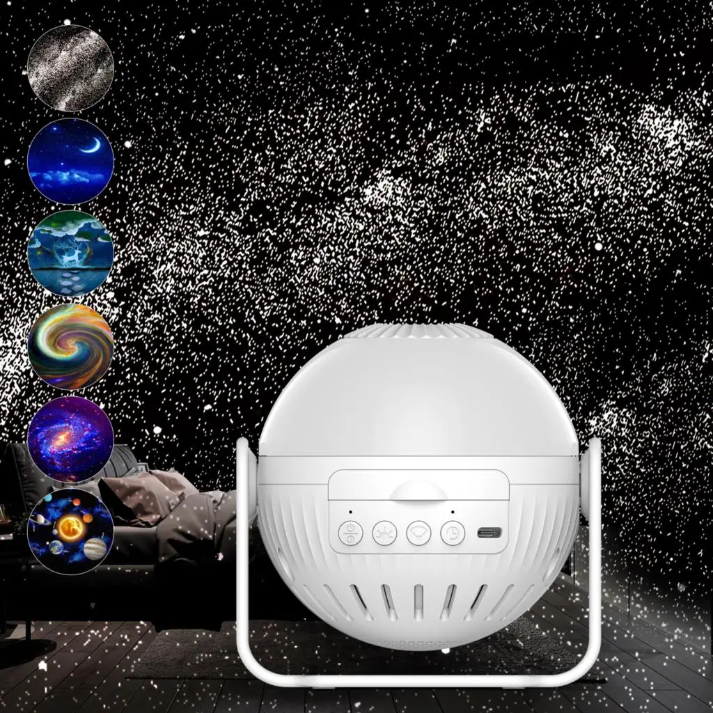 

LED Star Projector Night Light 7 In 1 Planetarium Projection Galaxy Starry Sky Projector Lamp USB Rotating With Speaker우주 무드등