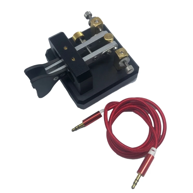 

Stainless Steel Brass Aluminum Alloy CW Morse Dual-Paddle Telegraph Keyer For Radio Users CW Transmitter