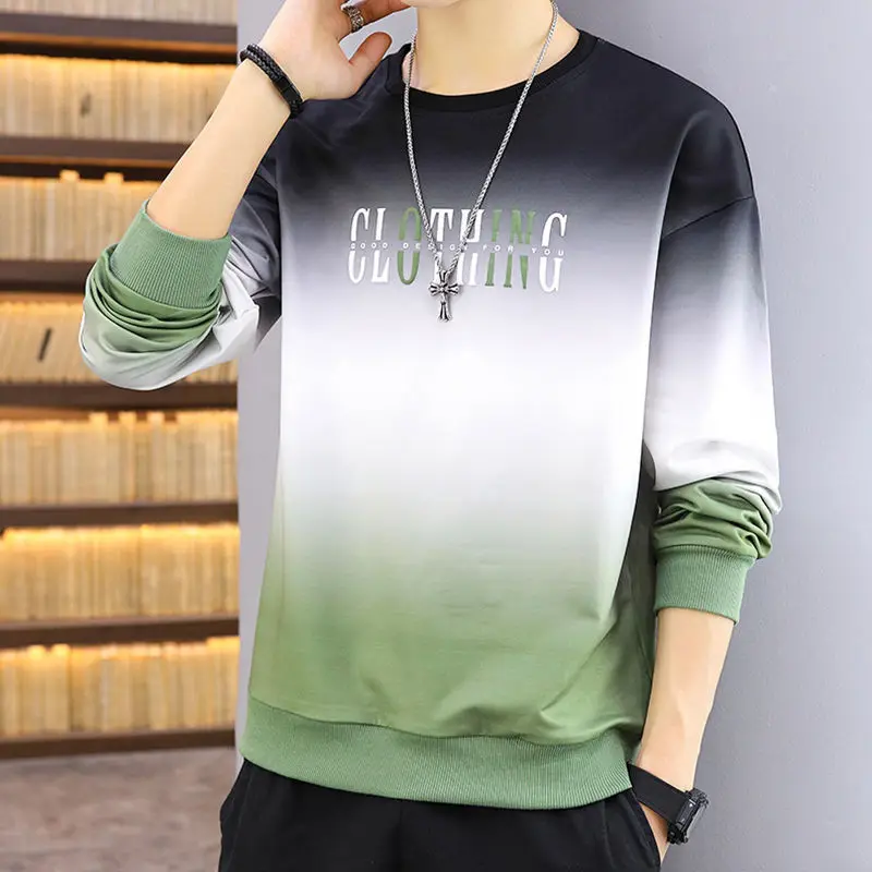 

Модная футболка с соединением, новинка, Мужская Весенняя Корейская одежда оверсайз 2023, Повседневные пуловеры с круглым вырезом, рубашка, по...