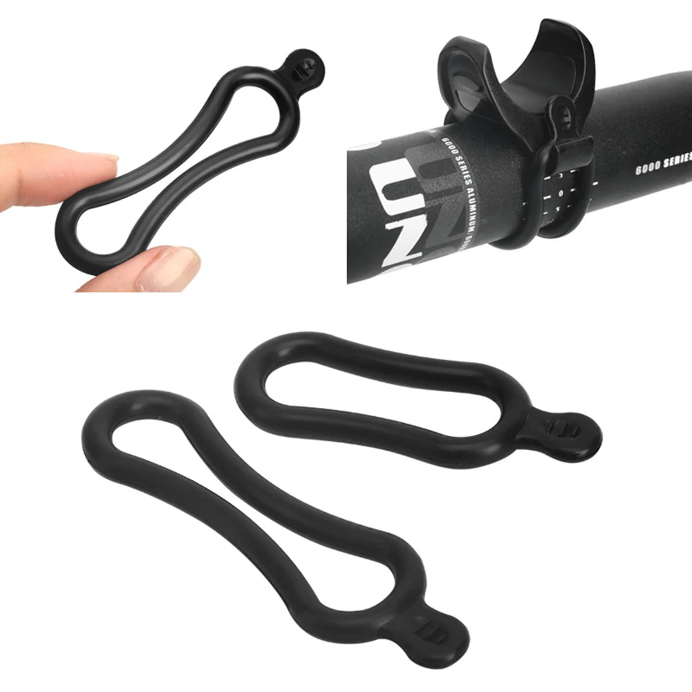 

4Pcs Bike Cycling Silicone Elastic Strap Bandage Light Lamp Mount Holder Bicycle Light Holder Handlebar Silicone Strap Bandage