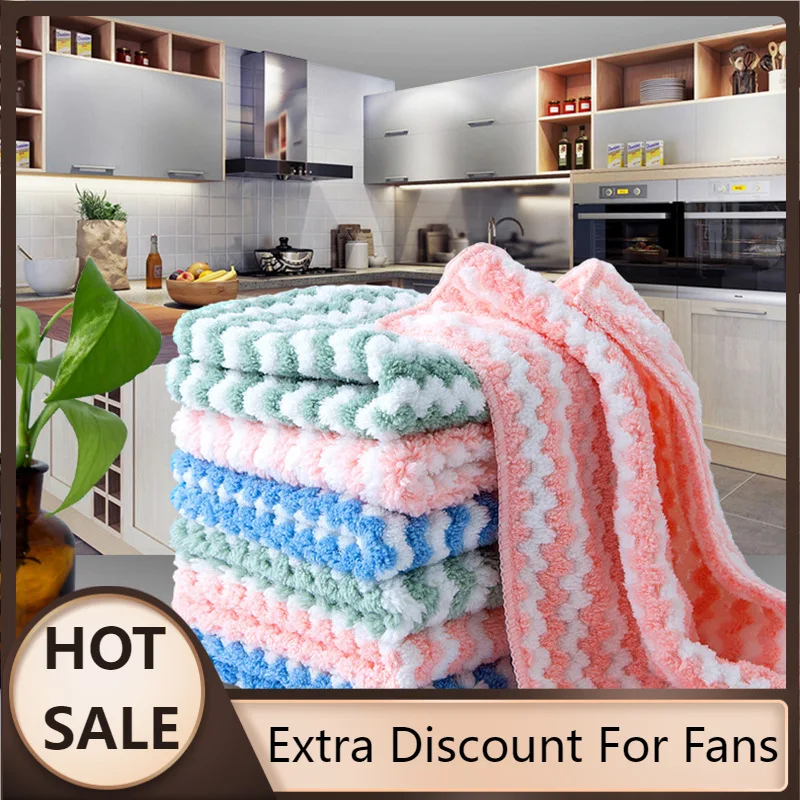 

Новая модная супер впитывающая ткань из микрофибры для очистки кухонные тряпки против жира эффективные домашние полотенца для мытья посуд...