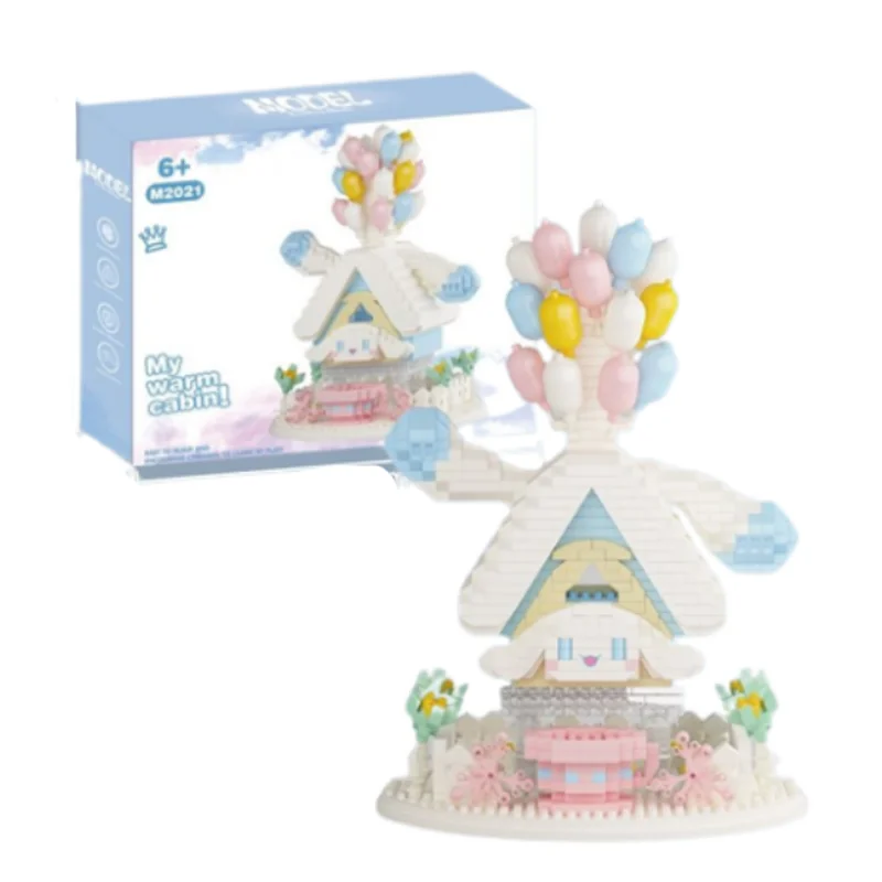 

New Sanrios Cinnamoroll Assembled Building Blocks Cartoon Small Particles Assembled DIY Girl Heart Ornament Valentine's Day Gift