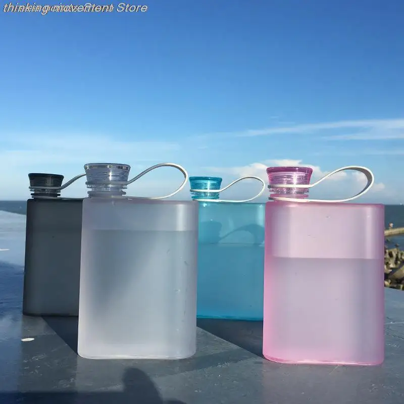 

Creative A5 Flat Ring Water Cup Plastic Cup Sport Matte Water Bottle Korean Version Portable Water Bottle