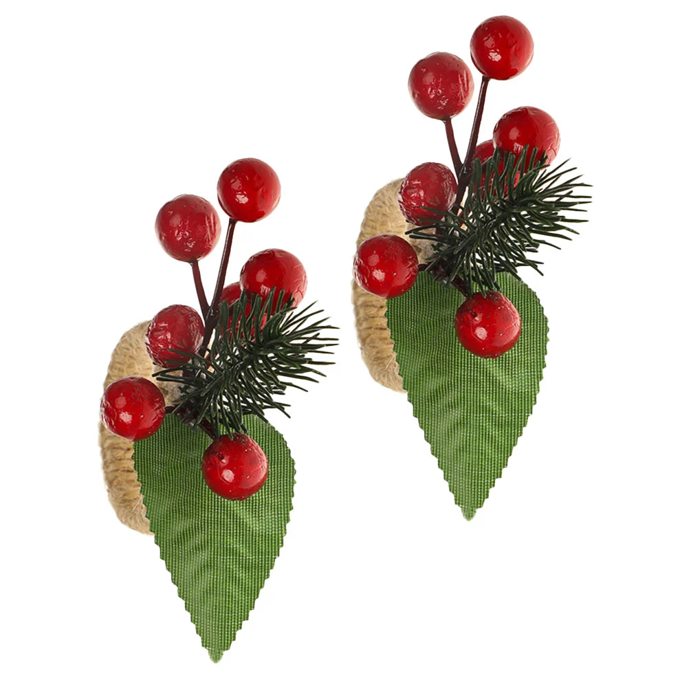 

Napkin Christmas Rings Buckle Ring Table Dinner Favors Decorations Dinning Berry Cone Pine Holder Party Holiday Clasp Tabletop
