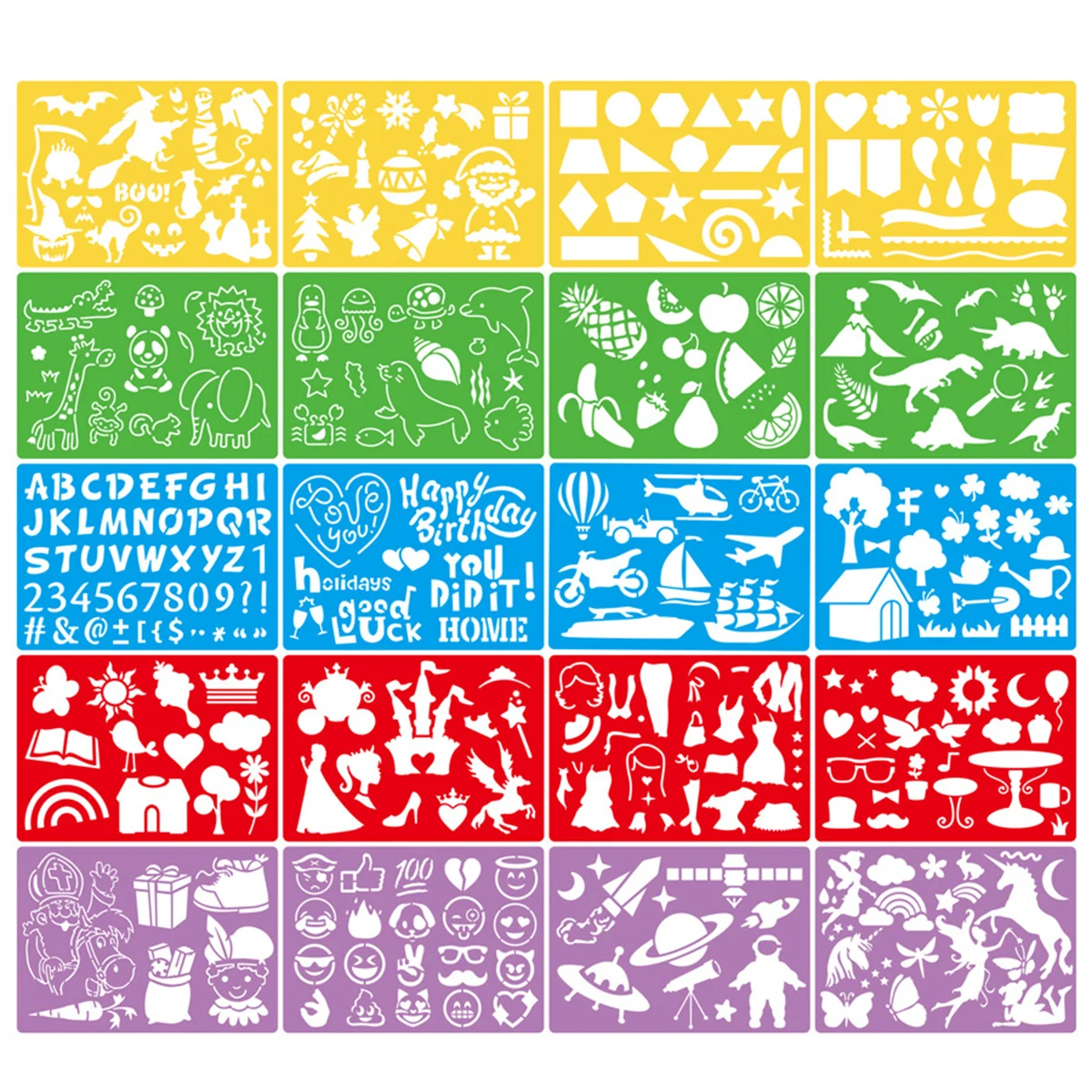 

20pcs Drawing Stencils Set Plastic Art Drawing Templates for Kids Children