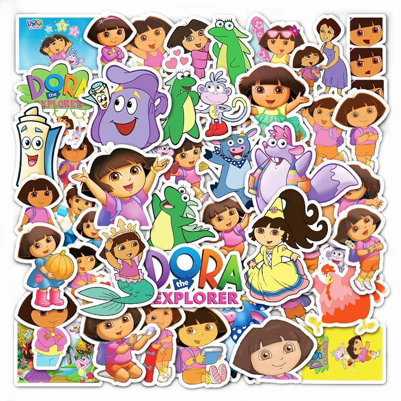 

10/30/50pcs Anime Dora Stickers Kawaii Decals Laptop Phone Guitar Luggage Skateboard Bike Cute Cartoon Deco Sticker Kid Gift Toy