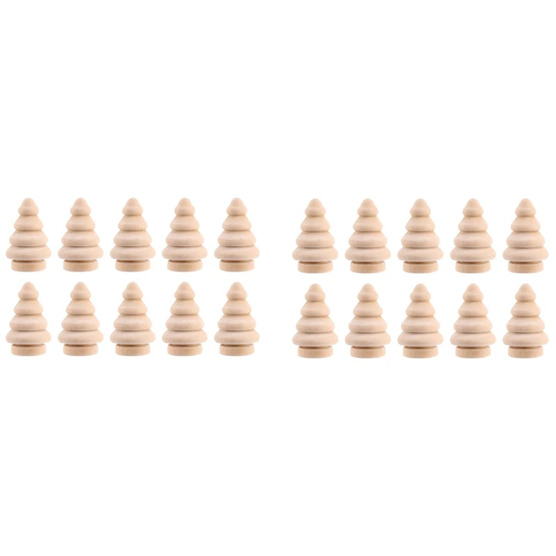 

Blank DIY Wooden Christmas Tree колышки для кукол топперы на торт для вечеринки Pack из 20
