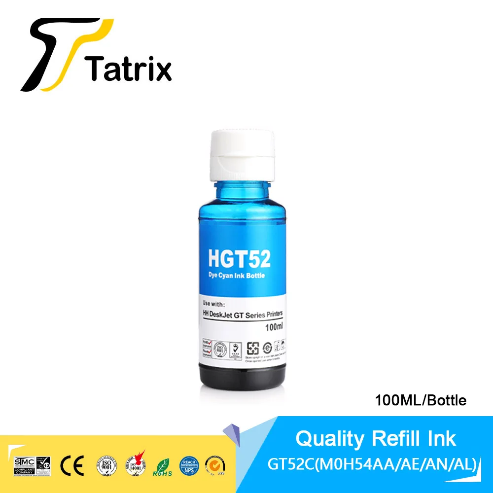 Набор чернил Tatrix Refill Dye для HP GT51 GT52 GT5810 GT5820 чернильного резервуара