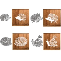 hedgehog fox snails metal cutting diesembossing card animal stencils for diy scrapbooking album paper cards new 2022