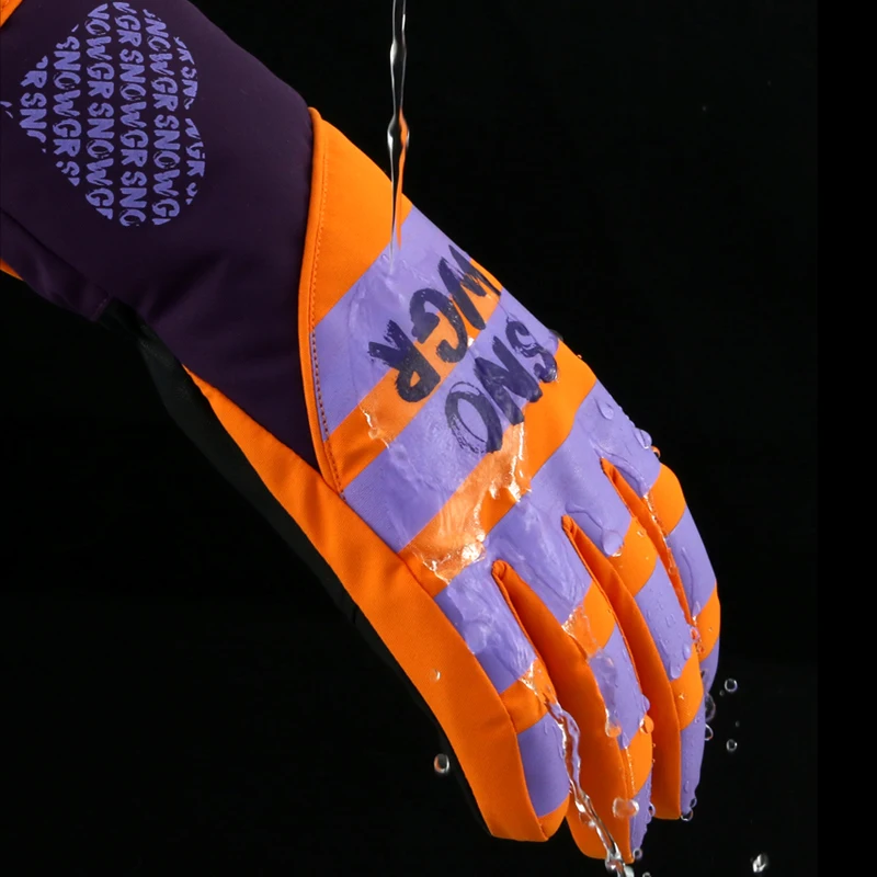 Женские водонепроницаемые зимние лыжные перчатки с тепловой подкладкой для