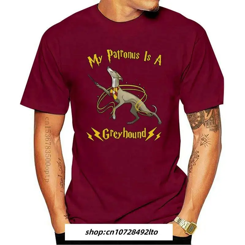 

New My Patronus Is A Greyhound Tshirt Black Men Cotton Made In Usa High Quality Tee Shirt