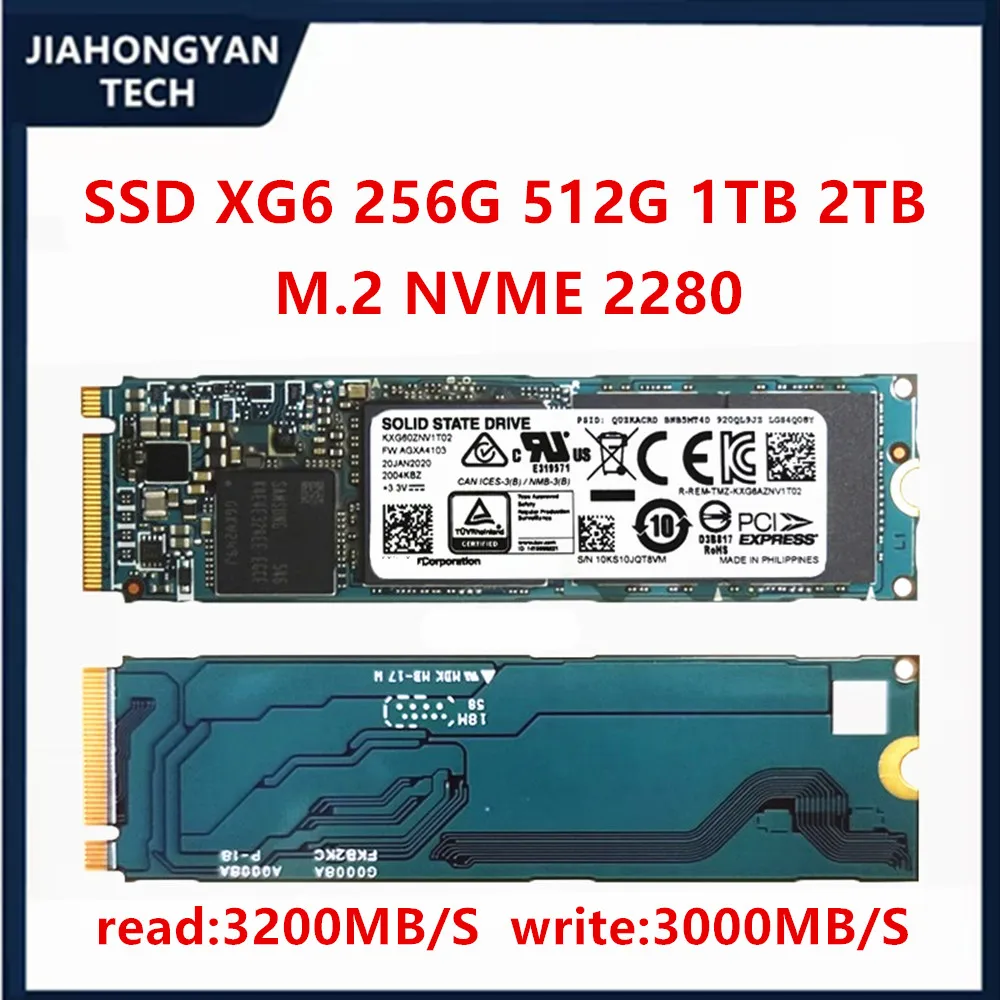 Оригинальный твердотельный накопитель для ноутбука Toshiba/LIOXIA XG6 256G 512G 1T 2T M2 NVME 2280 PCIE