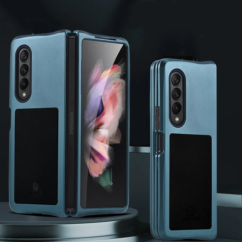 

For Samsung Galaxy Z Fold 3 5G Case Silicone + Aluminum Alloy Metal Back Cover For Samsung Z Fold 3 Fold3 5G Case Coque